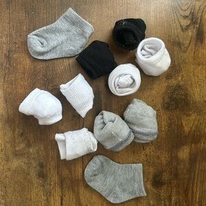 Babies Assorted Socks - Black, White, Gray